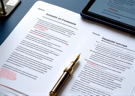 Detailed legal review of a business contract with highlighters and notes